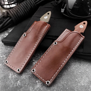 Couteau tactique en acier inoxydable de qualité industrielle à haute dureté avec étui en cuir et manche G10, couteau de survie de poche pour la jungle - Product Image 5