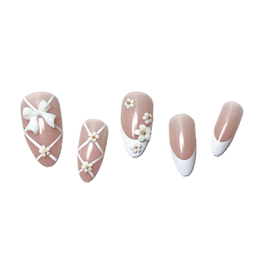 <span class=keywords><strong>Uñas</strong></span> postizas hechas a mano con forma de almendra <span class=keywords><strong>Rosa</strong></span> 3D flores arte de <span class=keywords><strong>uñas</strong></span> ABS Material a presión 24 Uds <span class=keywords><strong>uñas</strong></span> adhesivas <span class=keywords><strong>para</strong></span> mujeres y <span class=keywords><strong>niñas</strong></span> - Product Image 2