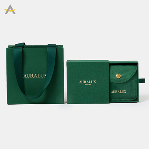 オーララックス カスタムロゴ入り封筒型ボタンネックレスペンダントリングブレスレット収納バッグ ベルベットジュエリー包装ポーチ - Product Image 2