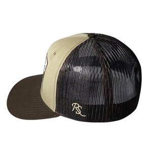 Gorra Trucker de Malla Marrón Caqui con Parche Tejido Personalizado Live Western Live Free de 6 Paneles para Hombre y Mujer, Ideal para Actividades al Aire Libre - Product Image 2