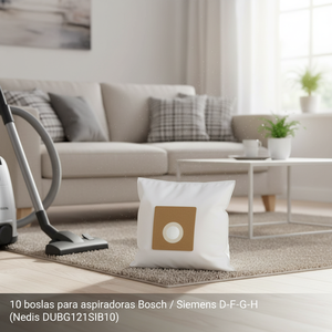 10 sacchetti per aspirapolvere Bosch / Siemens D-F-G-H (Nedis DUBG121SIB10) - Product Image 3