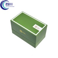 Caja de Regalo de Papel Recubierto Ecológico Verde, Caja de Cartón Rígido Personalizada con Logotipo, Embalaje para Té o Productos Cosméticos