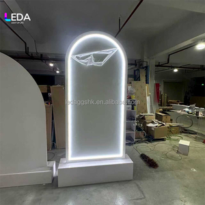 LEDA Modern Baby Shower Birthday Party Acrylic Board Panel <b>Wedding</b> Backdrop Reception <b>Welcome</b> <b>Sign</b> Led Lights Customizable - Product Image 2