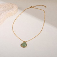 Collier pendentif en pierre naturelle en forme de larme en acier inoxydable plaqué or 18 carats PVD KITI Natural Beauty, bijoux imperméables pour femmes