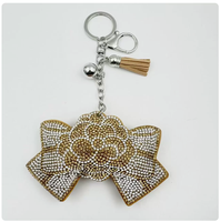 Porte-clés en cuir PU imprimé léopard avec strass, accessoires de charme DIY pour téléphones, sacs et voitures – Nouveaux produits innovants