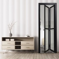 Quincaillerie de porte coulissante PT en alliage d'aluminium et verre trempé personnalisée pour usage domestique, porte patio en verre, porte pliante à battants