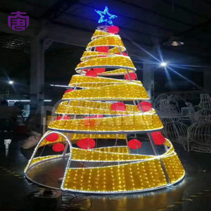Christmas Tree with Built In LED <b>Lights</b> Pre Lit Artificial Tree for Indoor Holiday Home Decoration - Product Image 1