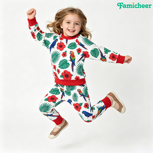 Conjunto de Pantalones y Camiseta de Manga Larga con Estampado Colorido y Lindo para Niños Pequeños, Ideal para Fiestas, Uso Diario y Salidas - Product Image 1