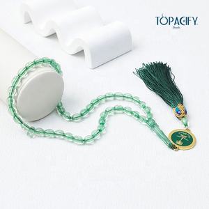 Tendencia Pulsera de cadena de cristal Musulmán 45 cuentas de oración borla Árbol DE LA VIDA Rosario collar Arabia tasbeeh religioso Citrino Subha - Product Image 2