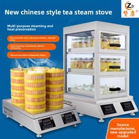 Four à vapeur professionnel 6000W à double compartiment en acier inoxydable 4 couches pour la cuisson vapeur de pains, raviolis et dim sum