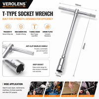 Outil de réparation automobile métrique chromé de haute qualité pour bricolage OEM 45 #   Clé à douille en acier de type T, 1000 lb-pi, poignée ergonomique, garantie de 3 ans