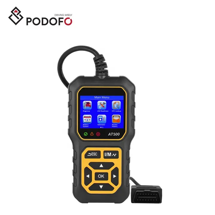 Podofo OBD-II Máy quét OEM nhà máy bằng sáng chế OBD mã đọc crangking Hệ thống kiểm tra động cơ xe công cụ Chẩn đoán Vôn kế