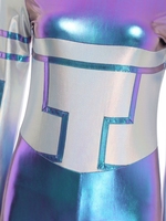 Combinaison de cosplay robot alien pour femmes, tenue de fête rave, festival de danse, body métallique pour soirées sur le thème de l'espace et événements cosplay