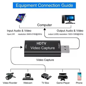 Carte de capture vidéo HDTV 4K USB 2.0, dongle pour enregistrement de conférences en direct, éducation, compatible avec ordinateur portable, YouTube/<span class=keywords><strong>Facebook</strong></span>/streaming - Product Image 3