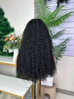 Peluca rizada pixie 13*4 sdd de cabello humano 100% natural de alta densidad