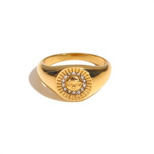 Retro <b>Silver</b> Plated Stainless Steel Cluster <b>Ring</b> with Lab Created Zircon Stones Heart Shape Casual/Sporty for Women - Product Image 1