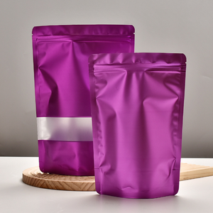 定制印刷彩色铝箔开窗立袋可重新密封包装饼干糖果坚果 - Product Image 5