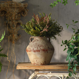 Jarrón Retro de Terracota Redondo, Maceta Decorativa, Estante de Exhibición de Pared, Adorno - Product Image 5