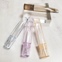 Tube de brillant à lèvres transparent coloré vide, contenant en plastique pour gloss, emballage cosmétique en PETG pour huile à lèvres avec bouchon à vis
