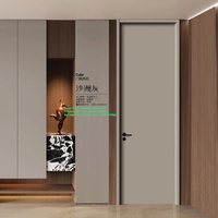 Porte intérieure en bois massif avec cadre en cristal de carbone à faible teneur en formaldéhyde, sans peinture, pour chambre à coucher