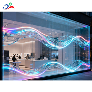 Cửa sổ trong nhà kính linh hoạt <span class=keywords><strong>LED</strong></span> phim, trong suốt <span class=keywords><strong>LED</strong></span> phim, quảng cáo mềm thủy tinh trong suốt phim <span class=keywords><strong>LED</strong></span> màn hình - Product Image 2