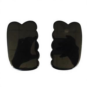 Tablero de obsidiana negra Gua Sha, herramienta Facial de piedra de Jade Natural, masajeador Facial, terapia de acupuntura tradicional, rodillo de Jade Similar - Product Image 1