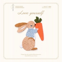 Op voorraad Zelfklevende Schattige Konijn 3D Borduurpatch voor Kinderkleding Tassen Hoeden DIY Decoratie