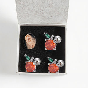 Xinfocus nouveau Design <span class=keywords><strong>petit</strong></span> fruit Piercing bijoux pomme Cartilage Tragus boucle d'oreille mode Piercing hélice oreille <span class=keywords><strong>anneau</strong></span> indien boucle d'oreille - Product Image 5