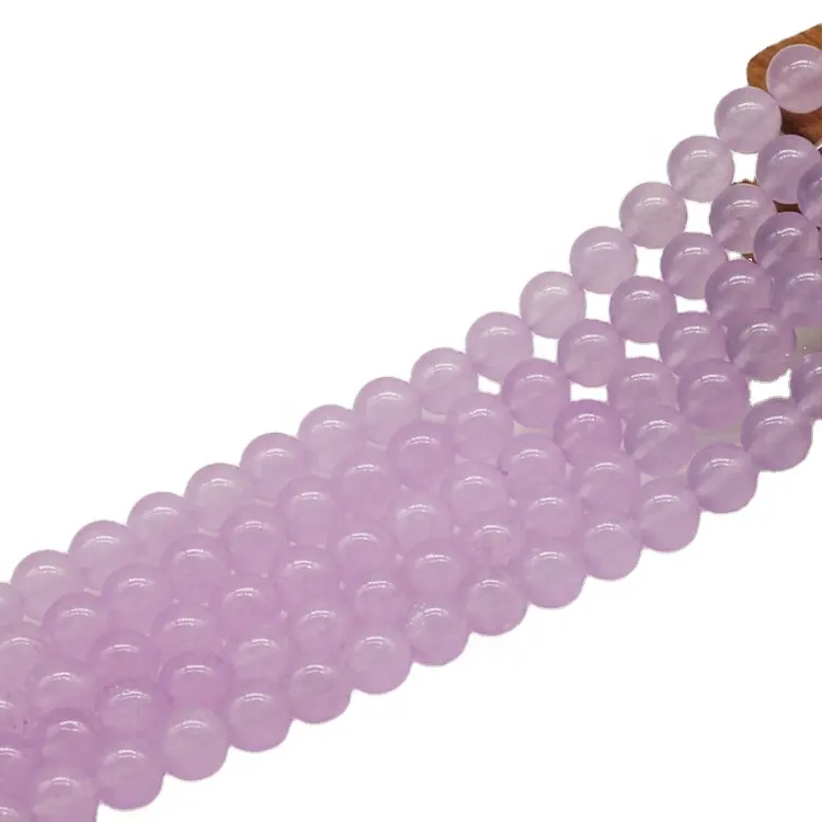 Wholesale Best Beads 6mm 12mm Stone Light Purple Jade Round Loose Beads
