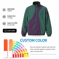 Veste Homme Extérieur Séchage Rapide Imperméable Blocs de Couleurs Coupe Ample Col Montant Printemps Automne M-3XL Marque Privée Clé en Main OEM