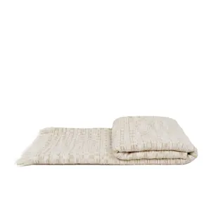 Tiff Home High Quality Wholesale 240*70cm Beige Reusable Pastoral Soft Custom Tassels Throw Blanket For All Seasons