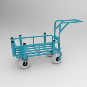 Carrello da Pesca in Alluminio e Plastica, Carrello da Spiaggia con Ruote, Piattaforma Portapacchi, Carrello a Mano a Quattro Ruote, Capacità di Carico 100KG - Product Image 5