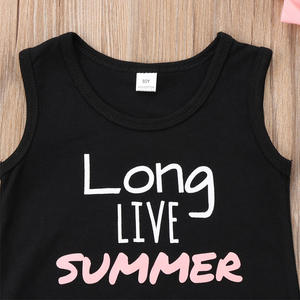 Vêtements en gros pour tout-petits, ensembles courts en coton pour bébés filles avec leggings rayés, échantillons en provenance de Chine - Product Image 3