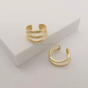 Neuankömmling 14 Karat Solid Gold Einfaches Design Ohr stecker Schraube Ohrclip für Frauen für Weihnachten Freundin Geburtstags geschenk