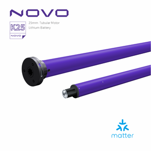 NOVO K25 Matter Over Thread Smart, Motor Tubular de 25 mm con Batería de Litio Integrada, Motor Inalámbrico para Persianas Enrollables, Silencioso, Compatible con HomeKit y Alexa - Product Image 1