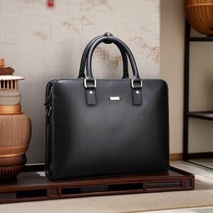 Sac à bandoulière de luxe <span class=keywords><strong>en</strong></span> cuir de vachette véritable pour homme, mallette d'affaires étanche, style <span class=keywords><strong>avocat</strong></span> tendance - Product Image 3