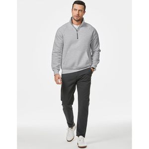 2025 suéter con cremallera de cuarto XL para hombre, sudadera de lana pesada, invierno cálido para Polo, bordado 3D, bolsillos antiarrugas, cremallera de cuarto F - Product Image 3