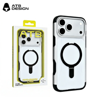 Coque de téléphone magnétique antichoc OEM pour iPhone 18 17 16 Series, transparente mate avec protection d'objectif et support intégré