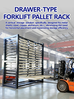 Étagère à palettes coulissante de type chariot élévateur, rayonnage mobile de stockage en acier robuste, rayonnage coulissant mobile pour entrepôt avec revêtement en poudre