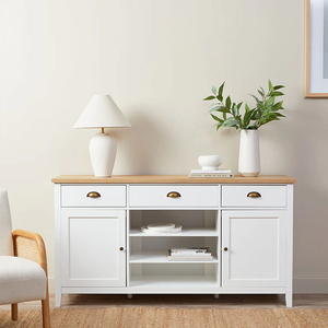 Buffet moderne en chêne de couleur blanche avec grande <span class=keywords><strong>commode</strong></span> de rangement pour le salon - Product Image 2