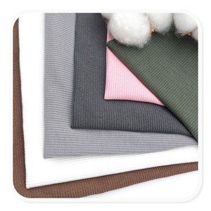 Tissu côtelé en coton 50S 2×2 découpable 200G, matière tricotée rayée en coton et élasthanne pour T-shirts et chemises basiques pour hommes - Product Image 5