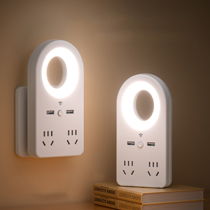 Voice Control Night Light Socket Converter USB <b>Plug</b>-in Board Dormitory Eye protection <b>Lamp</b> LED Desk <b>Lamp</b> Socket <b>Wall</b> <b>Lamp</b> - Product Image 1