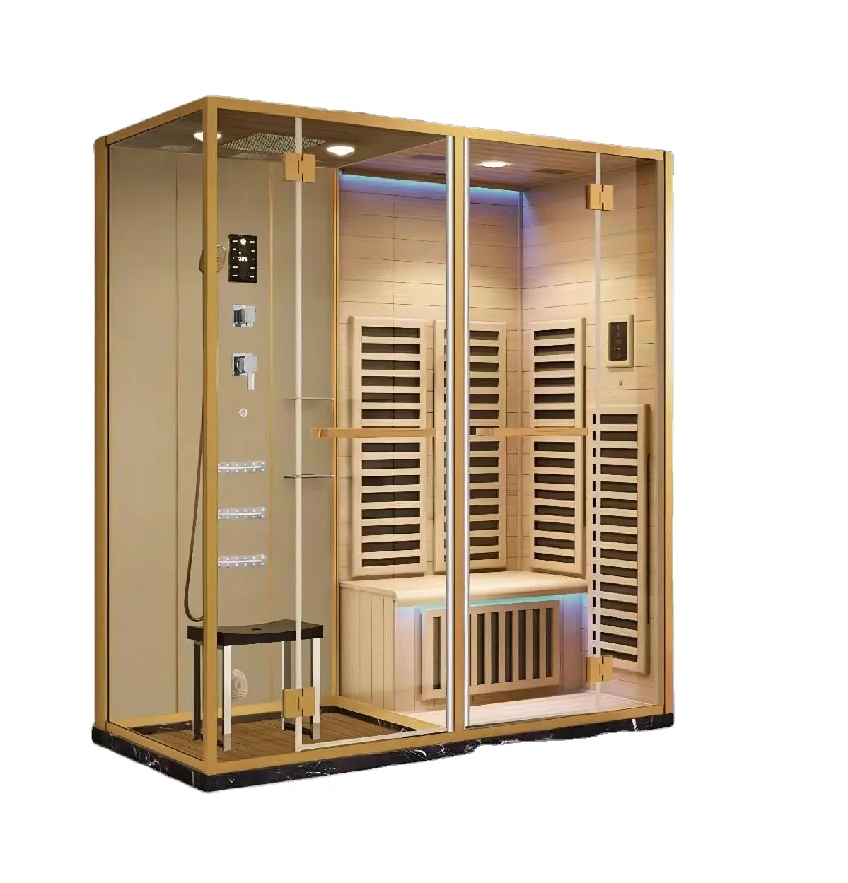 Droge Natte Sauna Kamer Led Waterdichte 3 Persoons Licht Handige Spa Apparatuur Stoomkamer Stoel Voor Thuis