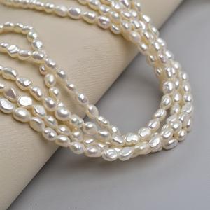 Collar de Perlas de Agua Dulce Barrocas Pequeñas Irregulares, Nuevas, de 4-4.5 mm, Semiterminadas, para DIY, Perlas Sueltas Naturales de Agua Dulce - Product Image 3