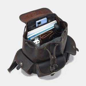 Sac à dos de grande capacité pour hommes Sac à dos rétro en <span class=keywords><strong>cuir</strong></span> vintage pour hommes - Product Image 5