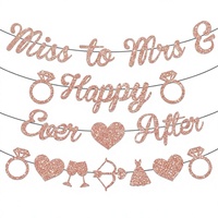 Guirlande de lettres en or rose scintillant, drapeaux, fournitures de fête, décoration pour accessoires de fête d'anniversaire