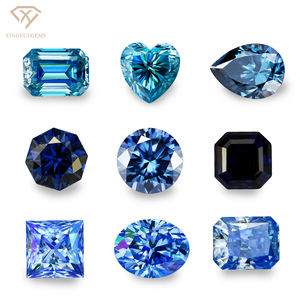 Xingyue pedras de moissanite banhadas e originais, cor azul solta em forma diferente - Product Image 2