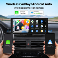 Kamera Dash Cam Mobil Portabel Grandnavi dengan Kamera Spion, Layar Sentuh IPS 10,26 Inci, Sudut Pandang 170 Derajat, Wireless Carplay, Kartu SD