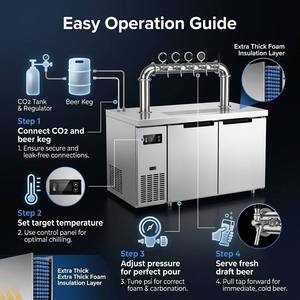 Machine à tirer la bière moderne 4, 6 ou 8 robinets, refroidisseur de bière pression en acier inoxydable, réfrigérateur de fût pour café, bar ou station de service - Product Image 4