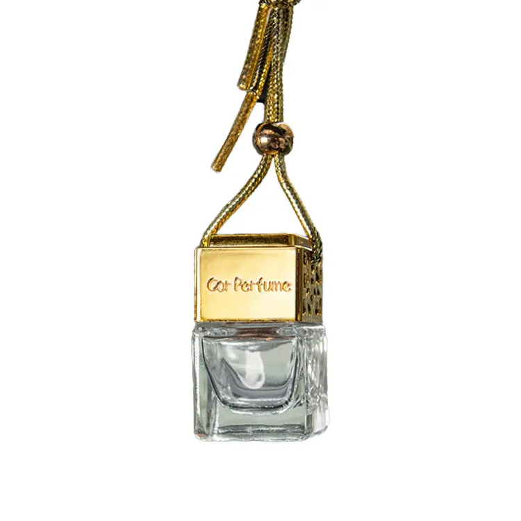 Mini Portable Car Perfume Hanging Freshener Bottle Empty 8ml Vial Liquid Oils Home Toilet Diffuser Hang Rope Glass Packaging